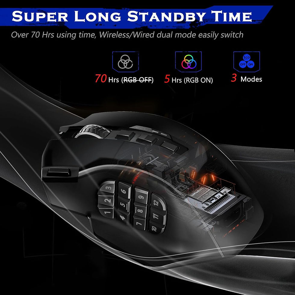Miniaturbild: Redragon Wireless Gaming Mouse, MMO Gaming Mouse UP 16,000 DPI, 16 Macro Progra