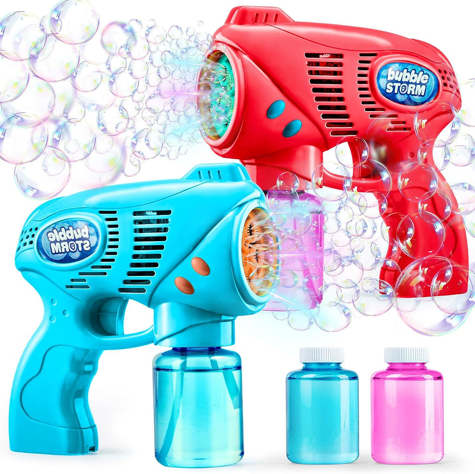JOYIN 2 Bubble Guns with 2 Bottles Bubble Refill Solution (10 oz Total), Bubble