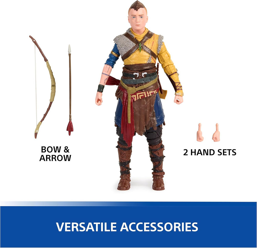 Küçük resim: PlayStation God of War Ragnarok, 6” Atreus Action Figure with 4 Accessories, Th