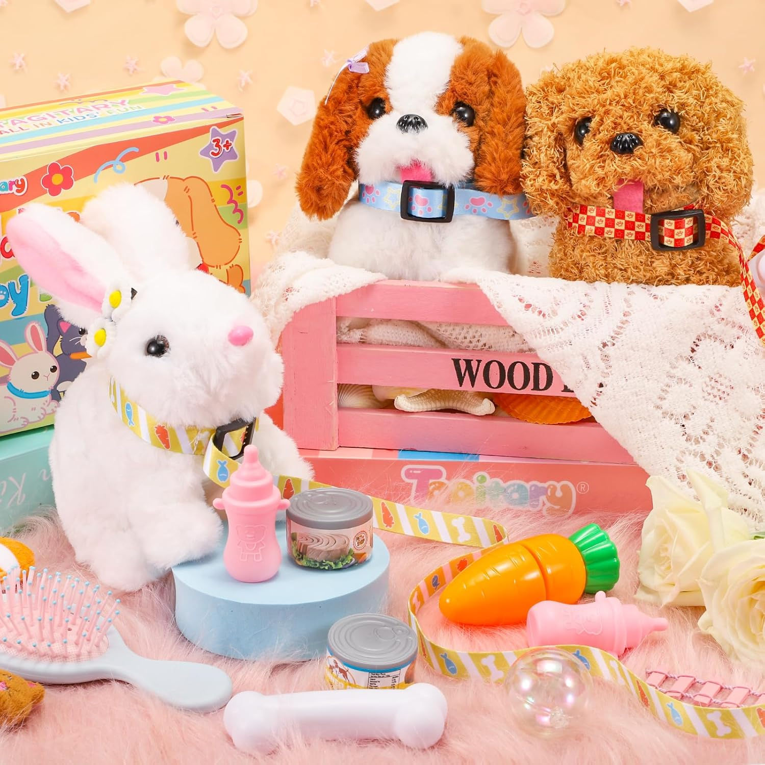 Tagitary Plush Toys Electronic Bunny Toy with Sounds,Wiggling Ears,Twitching Mo