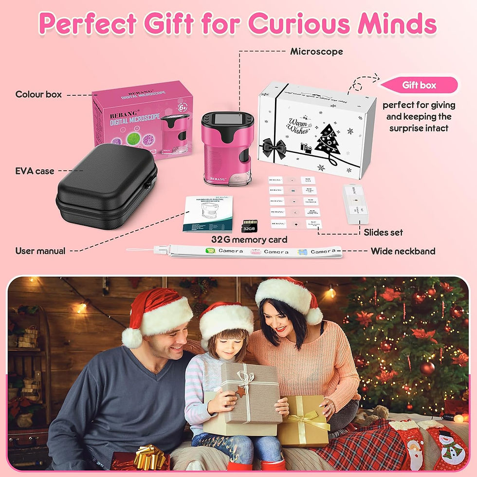 Miniaturbild: 1000X Handheld Digital Microscope for Kids - 4K 2.0" Screen, Rechargeable Mini 