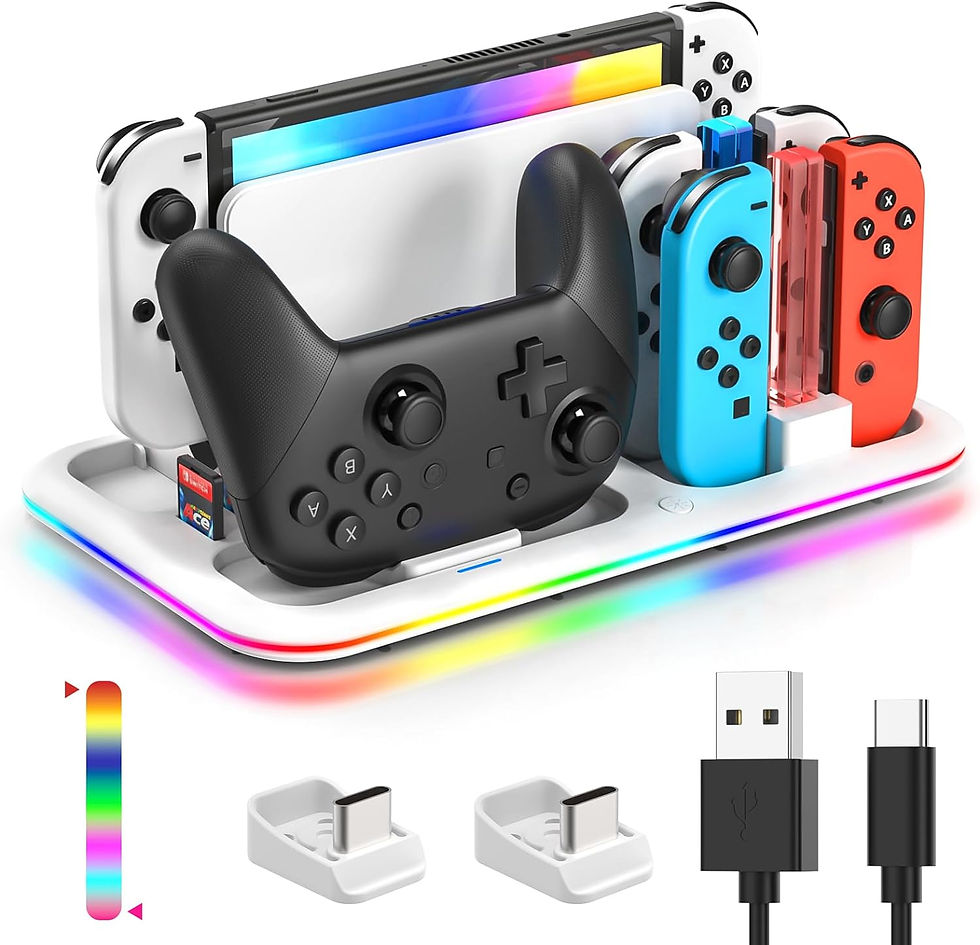 RGB Controller Charger for Nintendo Switch & OLED with Led Light, Switch Charge