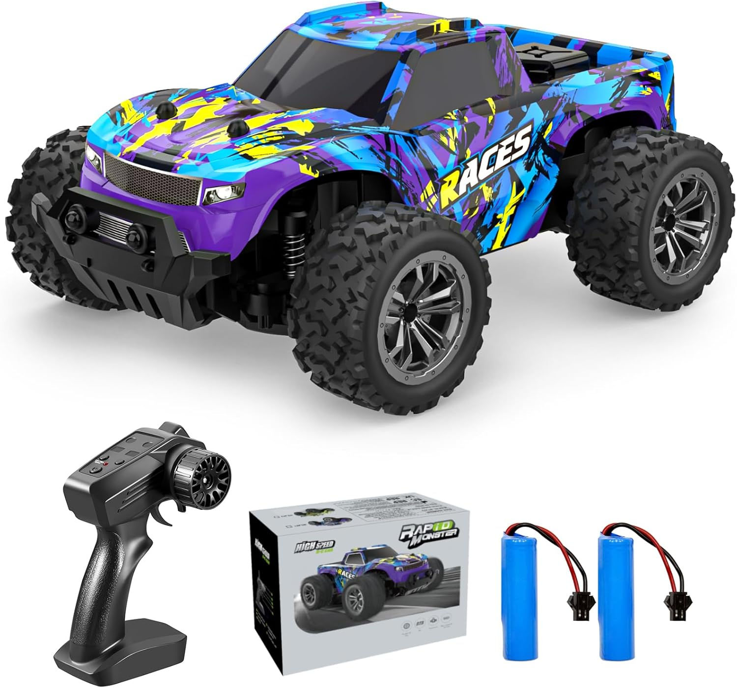 ACAMMZAR AT3 Remote Control Car, RC Cars for Boys 60+min Running Time with 2 Ba