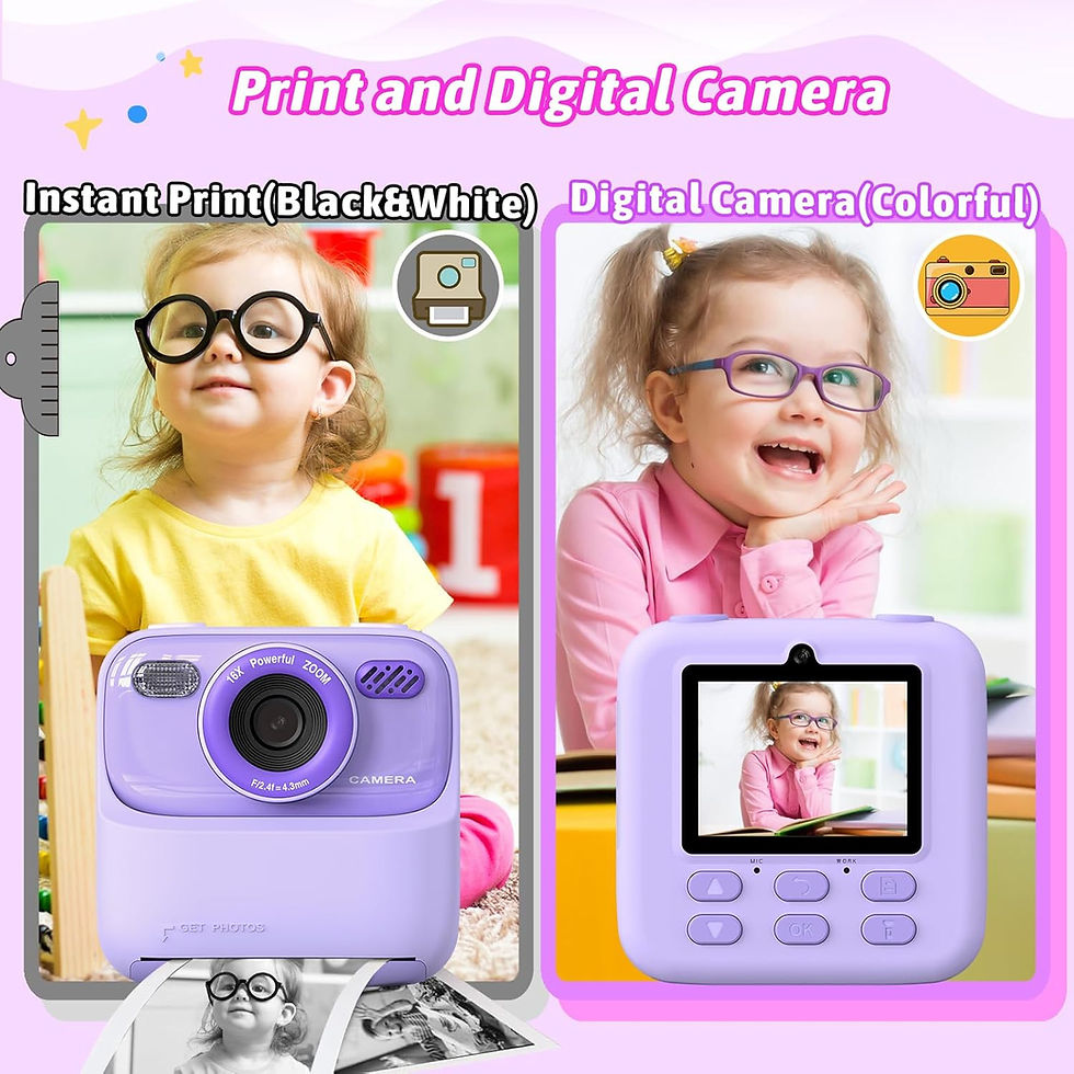 Thumbnail: Upgrade Kids Camera Instant Print for Boys and Girls, 1080P HD Dual-Lens Selfie