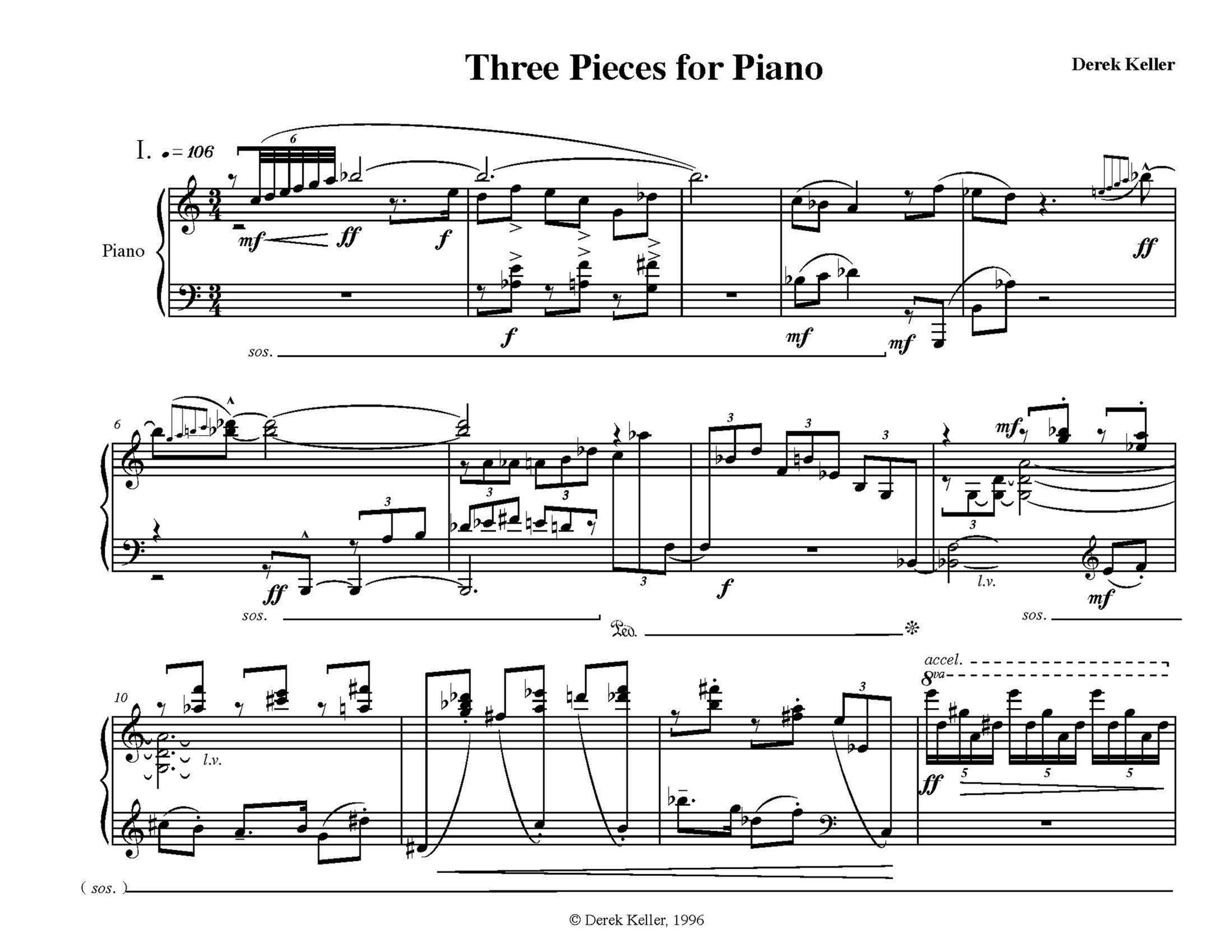 Three Pieces for Piano (1996)