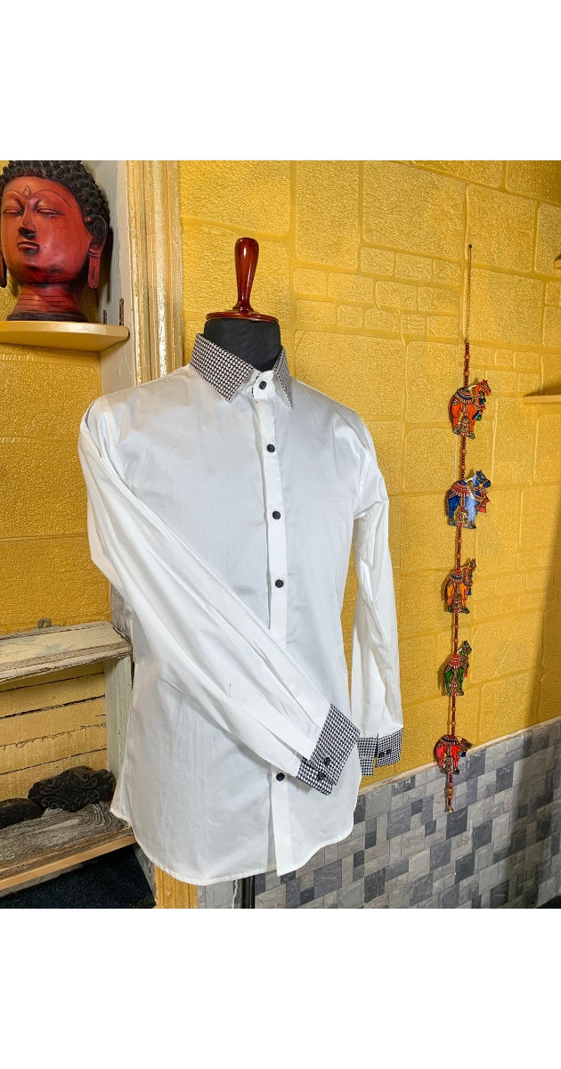 White Cotton Sheen Shirt