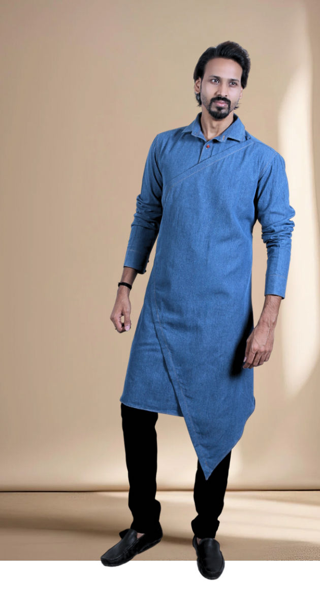 Men's Denim Kurta