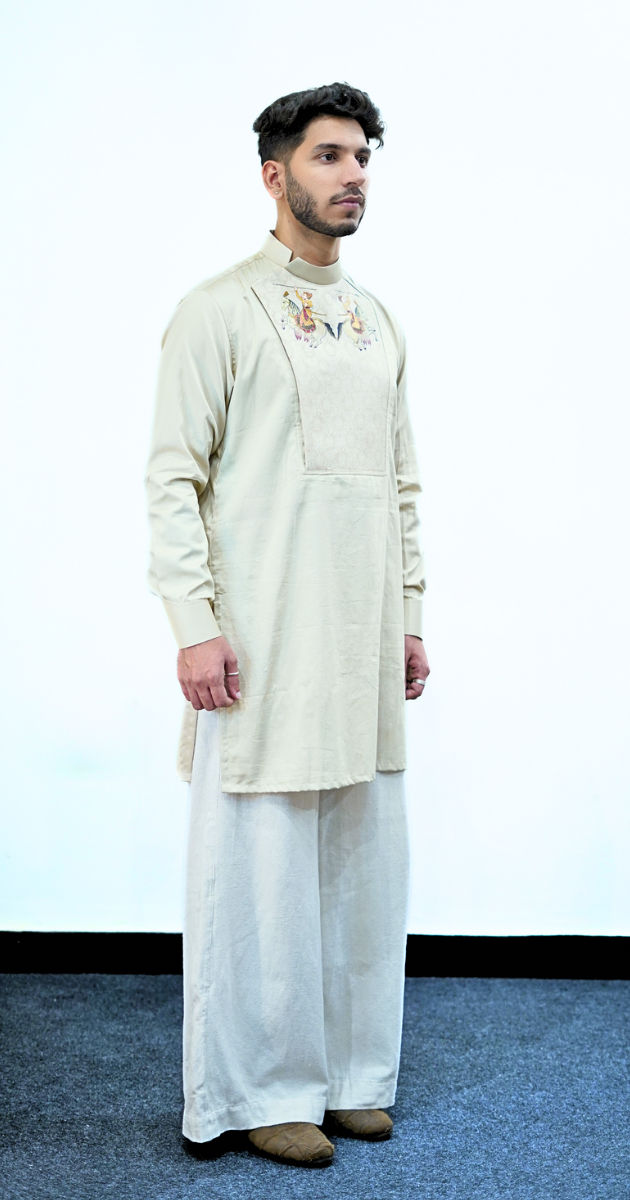 Men's Hand Paint miniature art Kurta