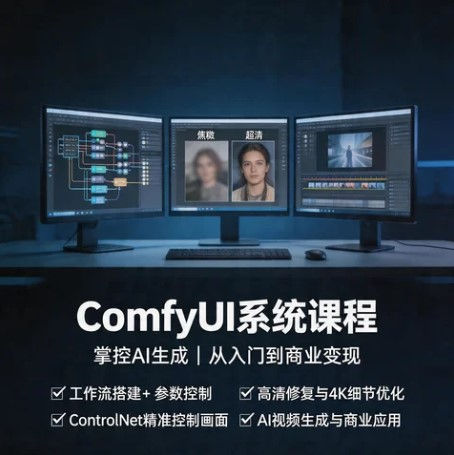 ComfyUI系统课|从安装到商业变现(打造AI高端创作能力)