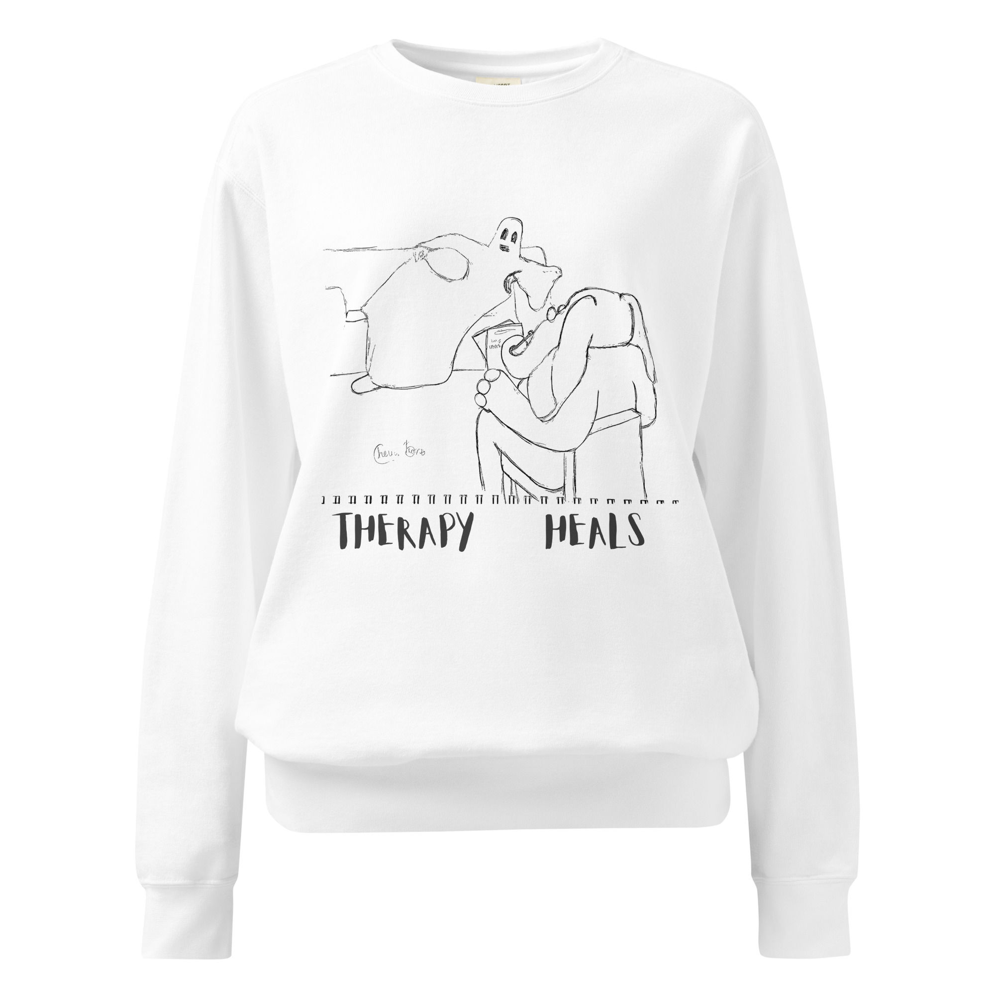 Unisex garment-dyed sweatshirt