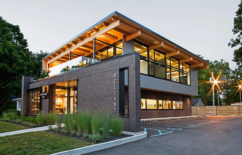 Modern Class A office building exterior / facade