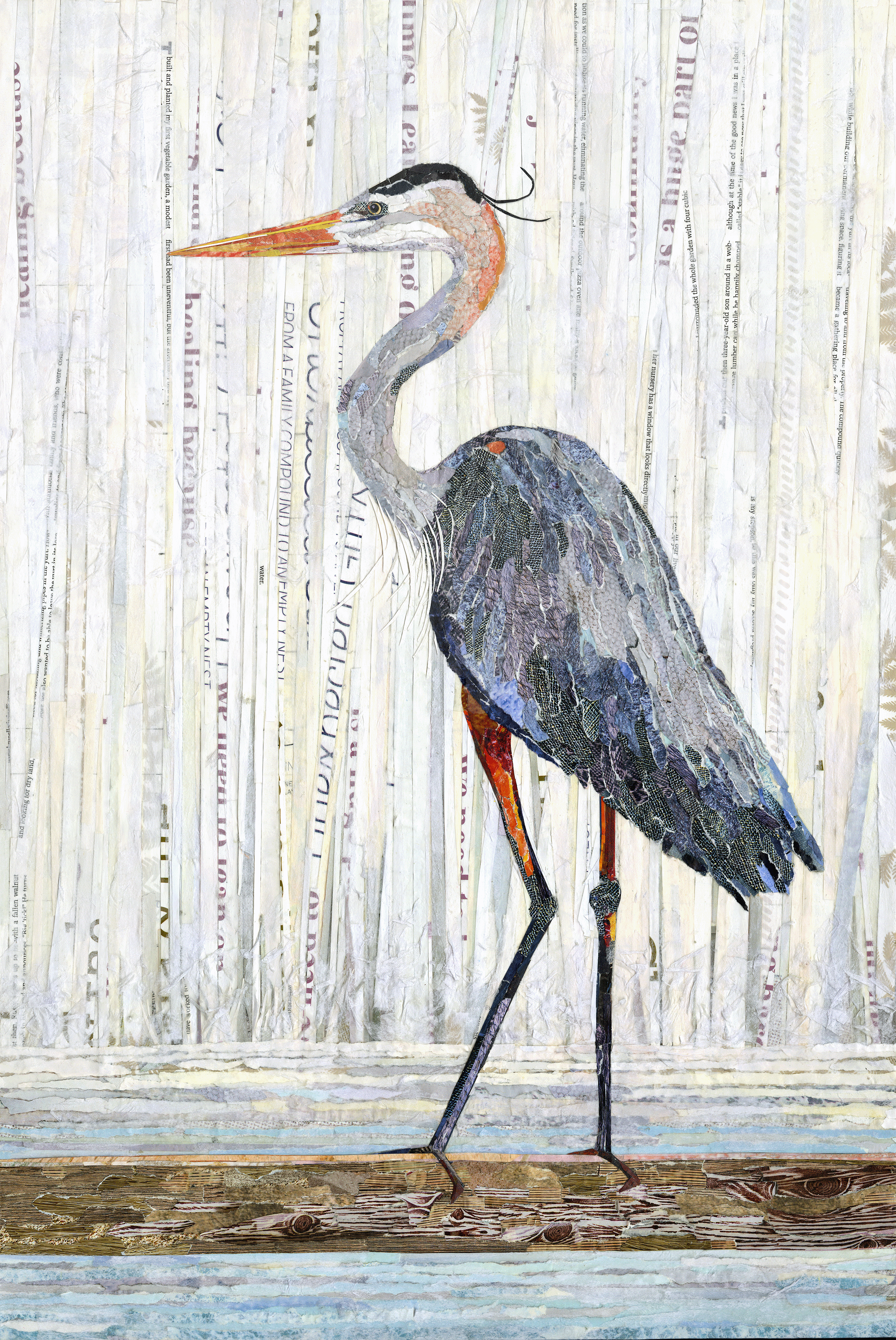 collage of heron