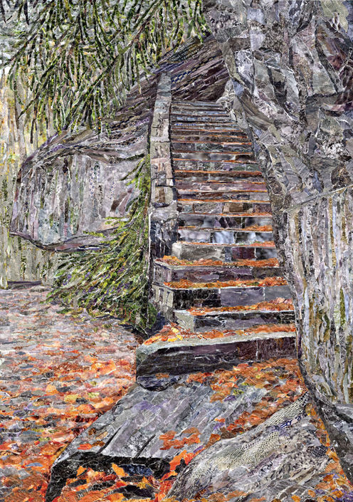 collage of stone steps in South Chagrin reservation