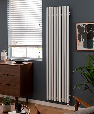 Vertical white tube radiator