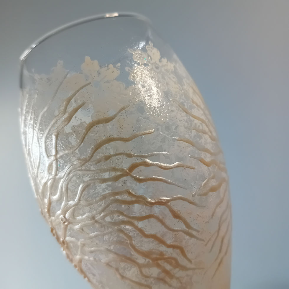 Thumbnail: Hand Painted 'Blizzard' Premium Champagne Flute