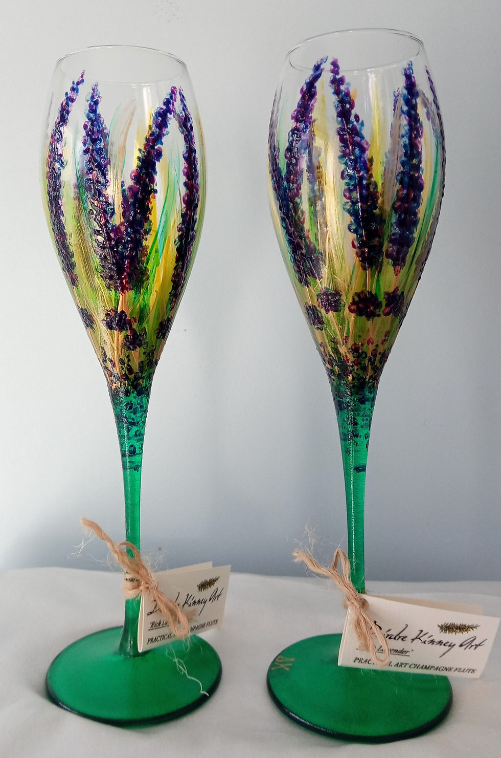 Thumbnail: Set of 2 X Hand Painted 'Rich Lavender' Premium Champagne Flute