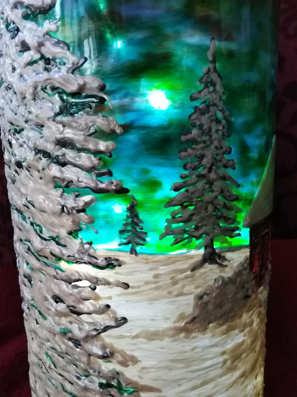 Thumbnail: 'The Cabin' Hand Painted Art Cylinder Vase