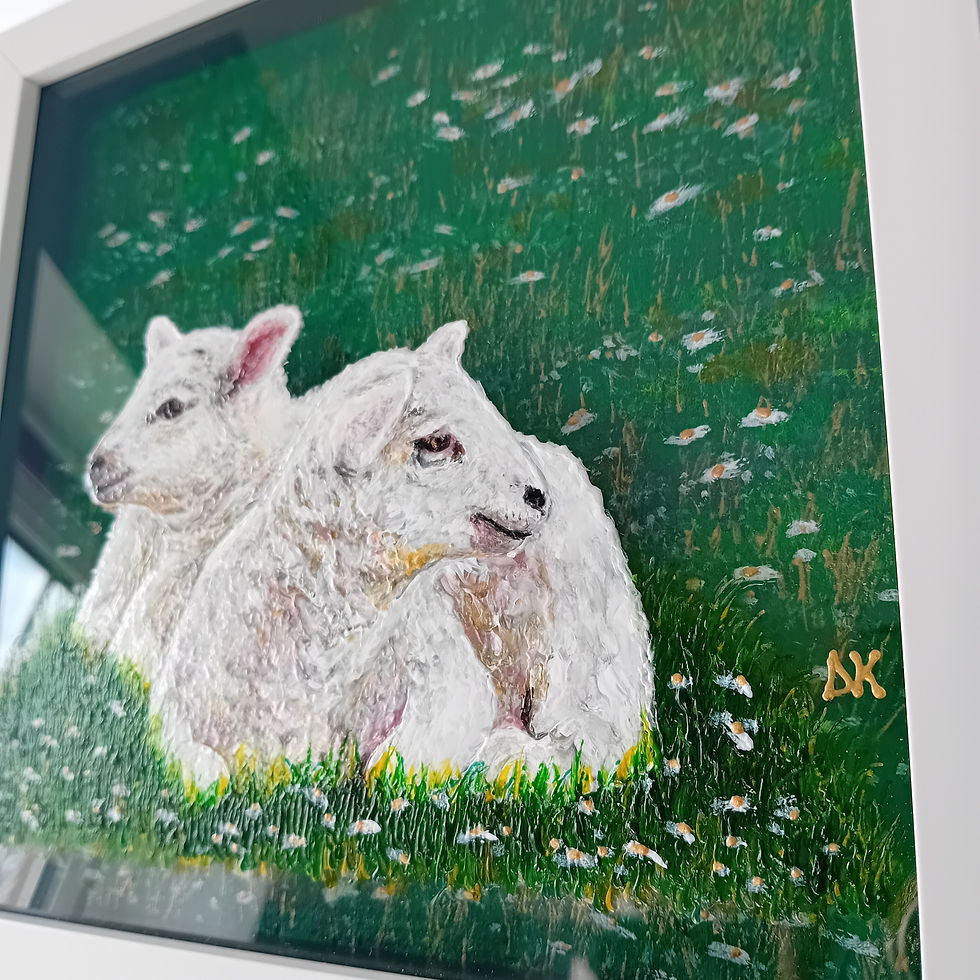 Thumbnail: 'Waiting For Ewe' '3D' Glass Medium Painting