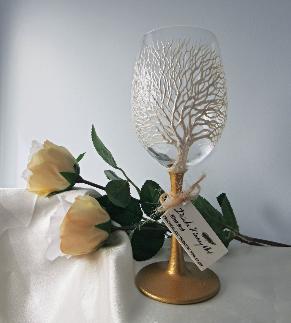 Thumbnail: Large 'Winter Birch' Practical Art Wine Glass
