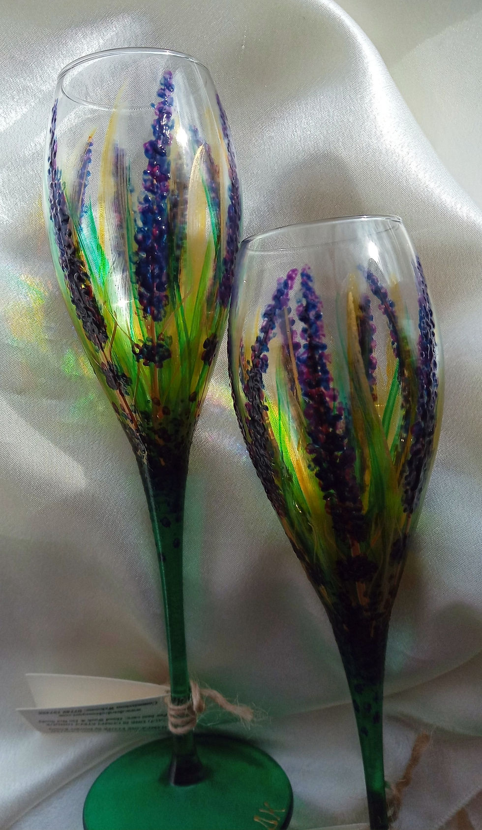 Thumbnail: Set of 2 X Hand Painted 'Rich Lavender' Premium Champagne Flute