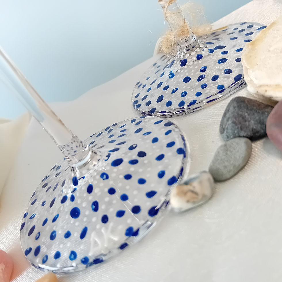 Thumbnail: Set of 2 X Hand Painted 'Lavender Blue' Premium Champagne Flute