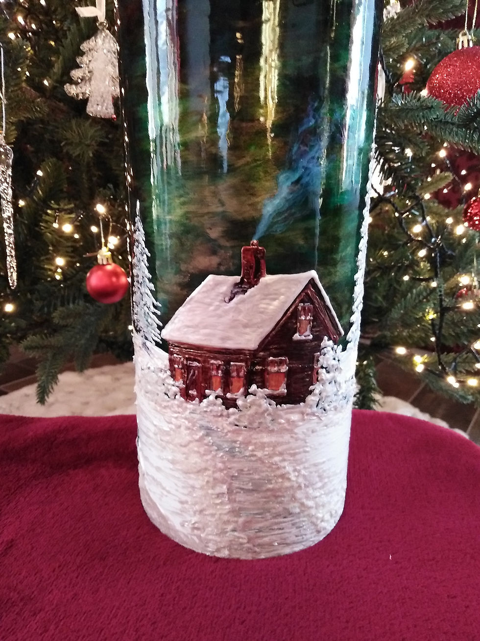 Thumbnail: 'The Cabin' Hand Painted Art Cylinder Vase