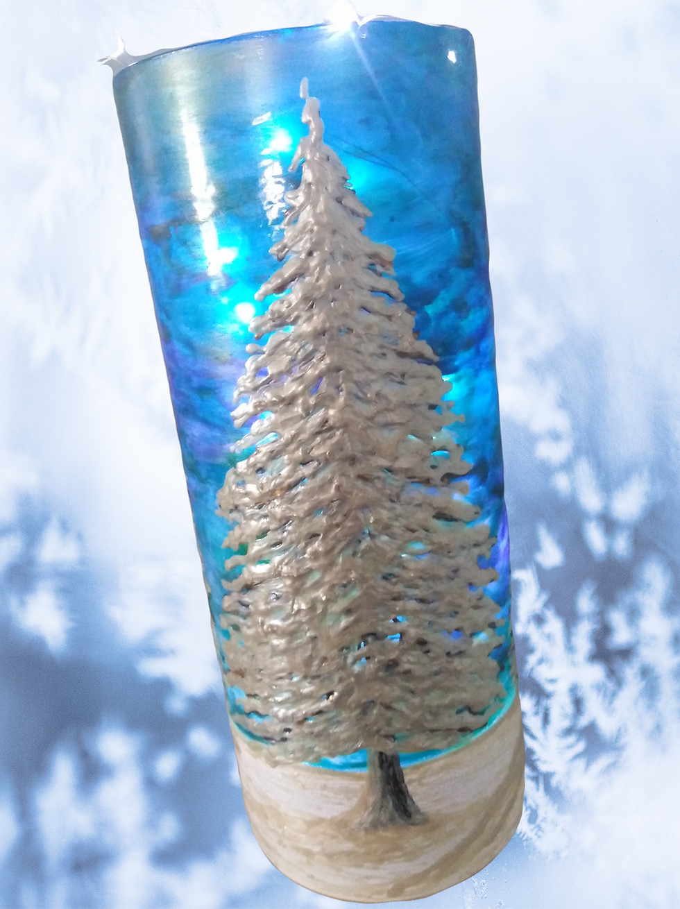 Thumbnail: 'Caribou' Hand Painted Art Cylinder Vase