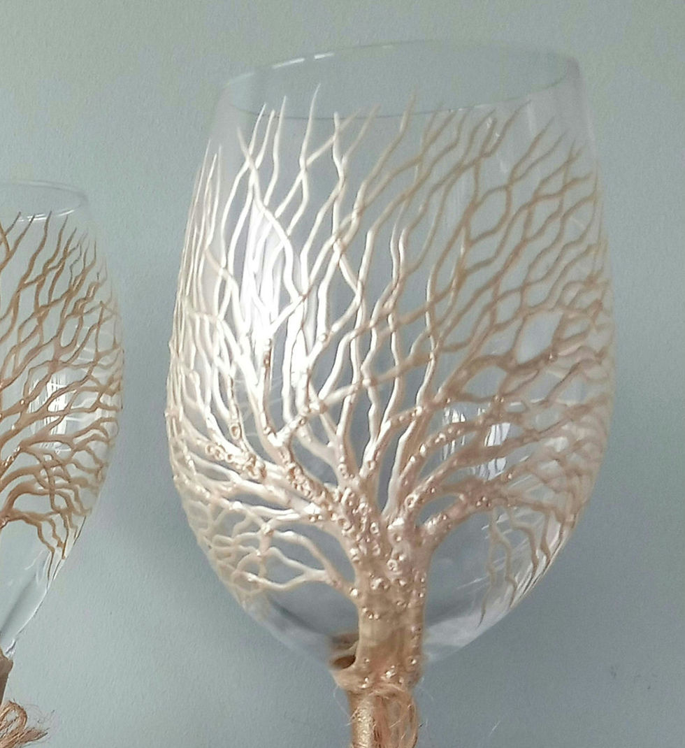 Thumbnail: Large 'Winter Birch' Practical Art Wine Glass