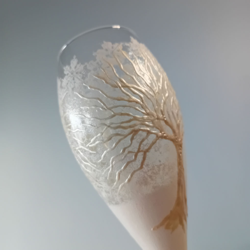 Thumbnail: Hand Painted 'Blizzard' Premium Champagne Flute