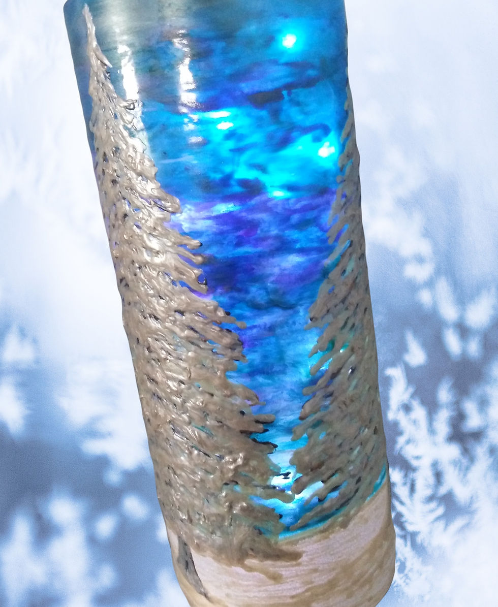 Thumbnail: 'Caribou' Hand Painted Art Cylinder Vase