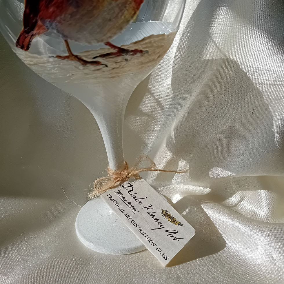 Thumbnail: 'Winter Robin' Hand Painted Art Gin Balloon'