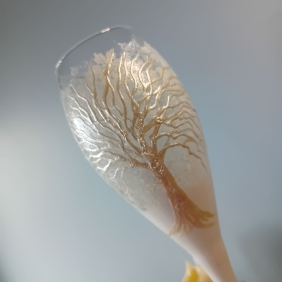 Thumbnail: Hand Painted 'Blizzard' Premium Champagne Flute