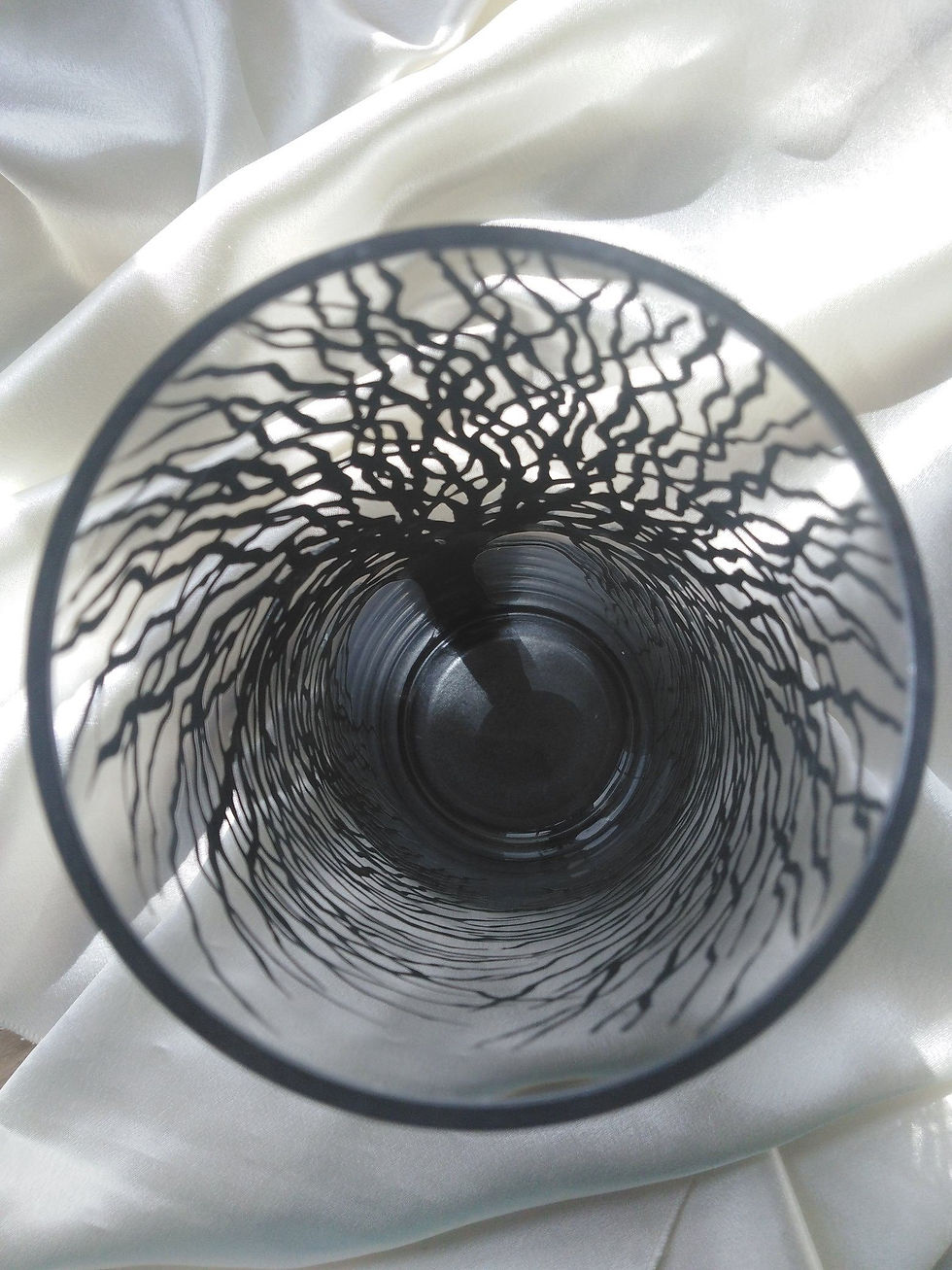 Thumbnail: 'Winter' Hand Painted Art Cylinder Vase
