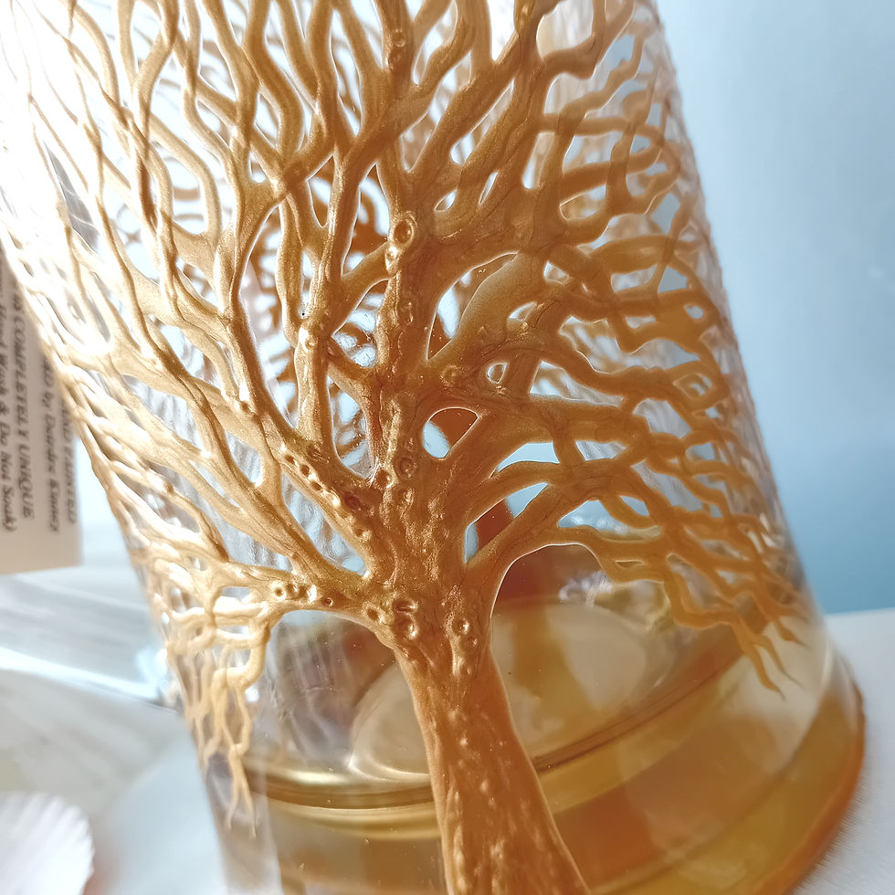 Thumbnail: 'Golden Tree' Hand Painted, Traditional 66cl Beer Stein / Mug