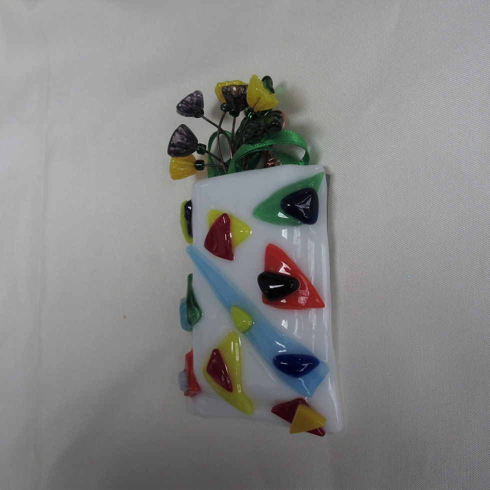 Thumbnail: Mini-Vase with Multi-Colored Triangles  - MCT1