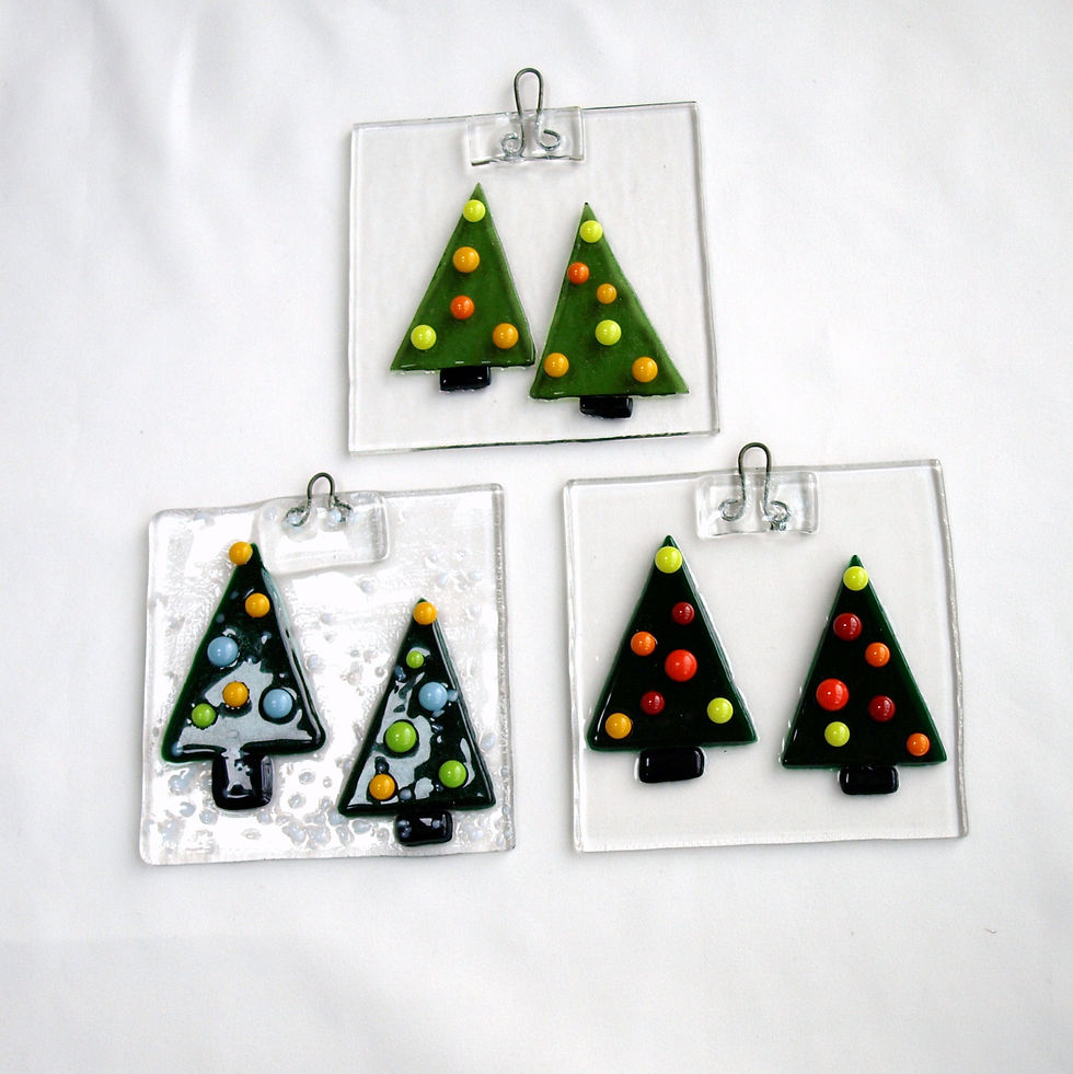 Fused Glass Christmas Tree Ornament or Suncatcher