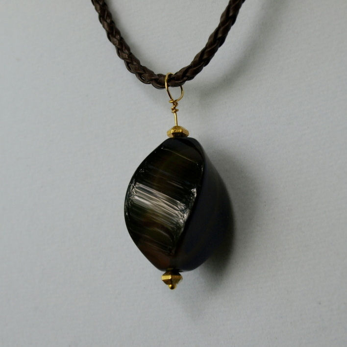 Thumbnail: Striped Natural Agate Necklace