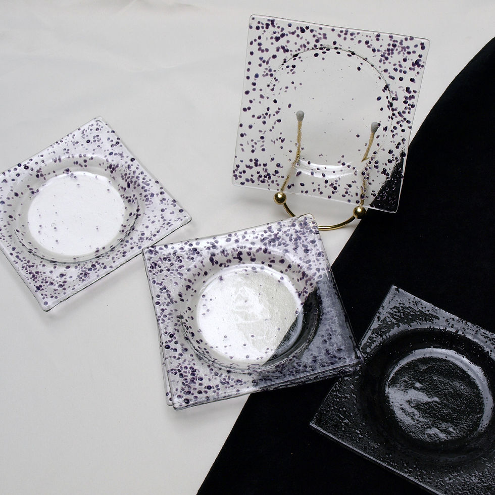 Thumbnail: Purple Speckled Fused Glass Coaster Set