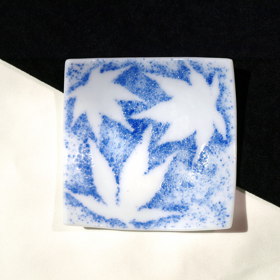 Thumbnail: Bright Blue Japanese Maple Leaf Trinket Plate