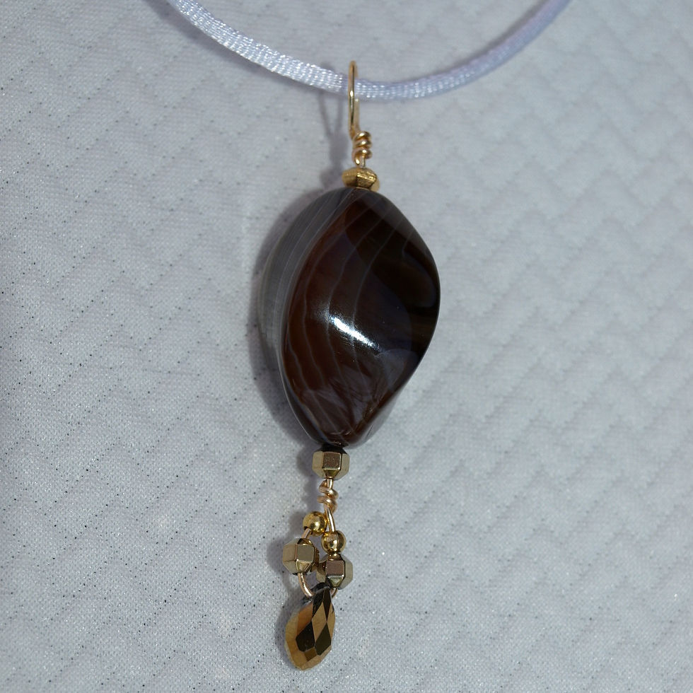 Thumbnail: Striped Natural Agate Necklace