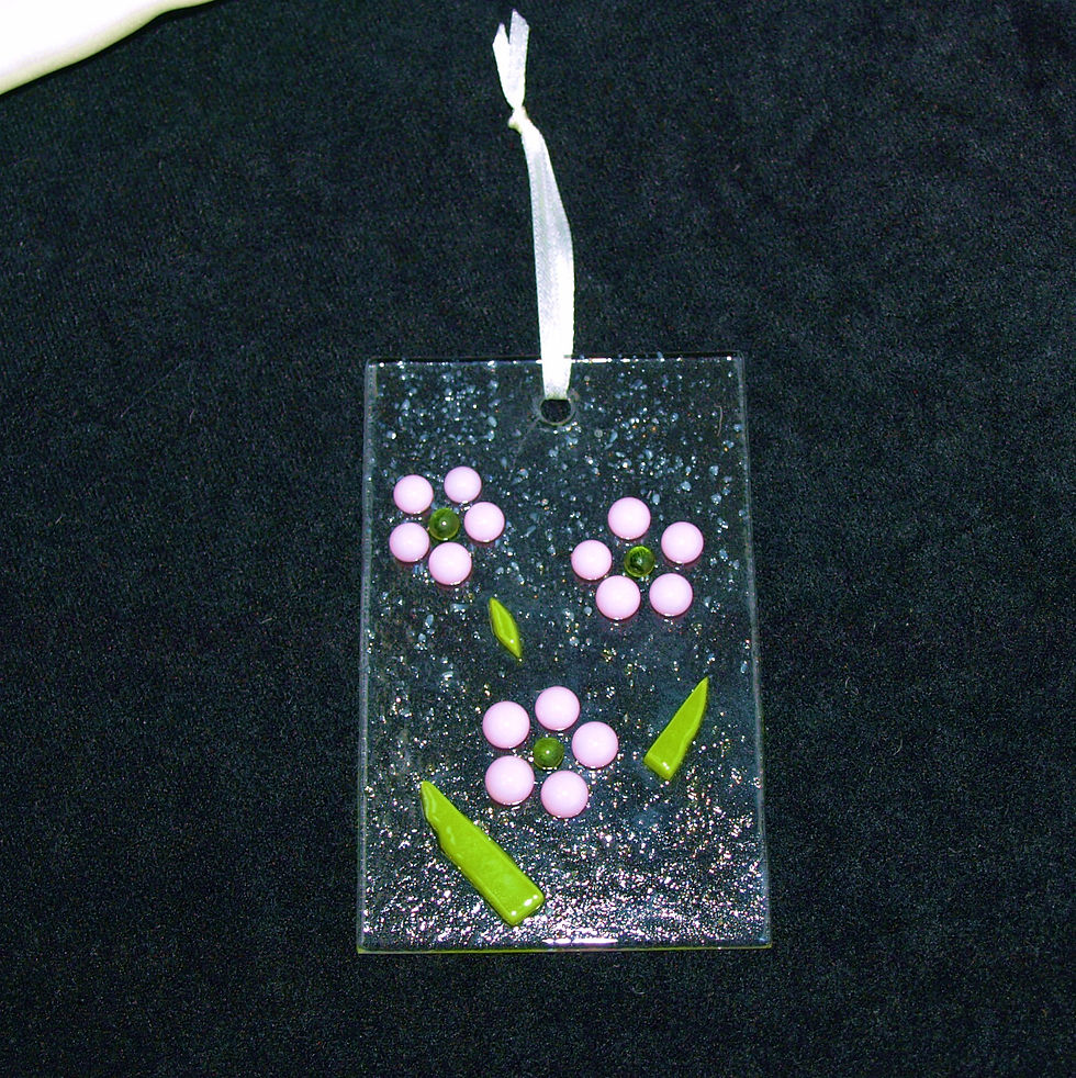 Thumbnail: Pale Pink Raised Dot Flower Suncatcher
