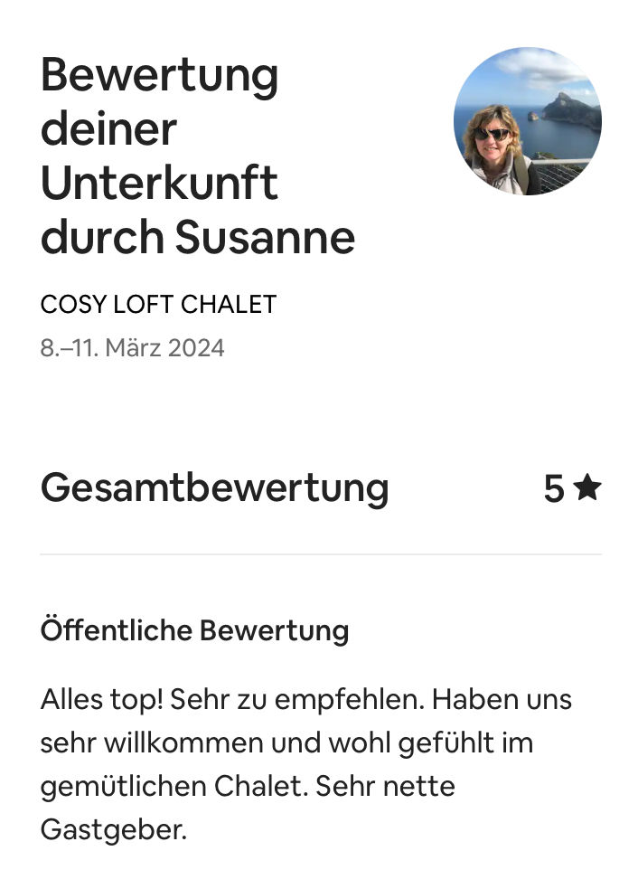 COSY LOFT CHALET | Beste Bewertungen | Monika & Adrian Schwarz | Pfeffikon LU