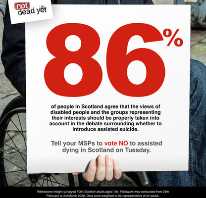 New polling reveals deep public concern over the safety of the Scottish Assisted Suicide Bill for disabled people