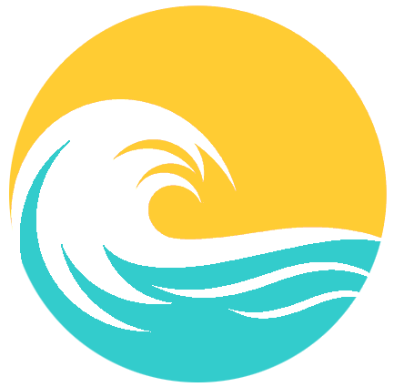 Redcarstaycations beach and sea logo