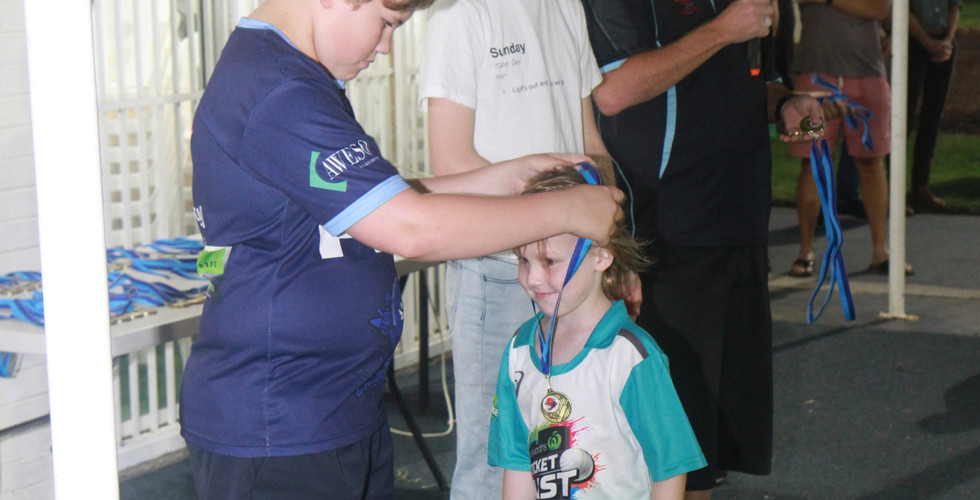 Blasters receiving their medal