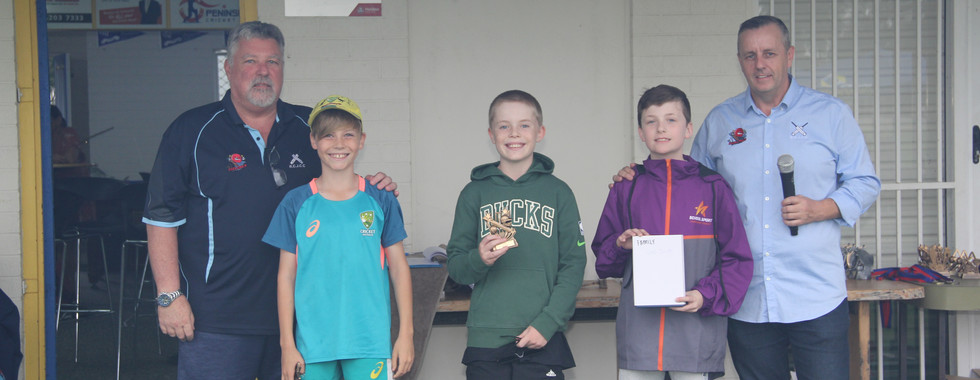 Barry and Neal with U10 Smith award winners Henry, Max and Joseph