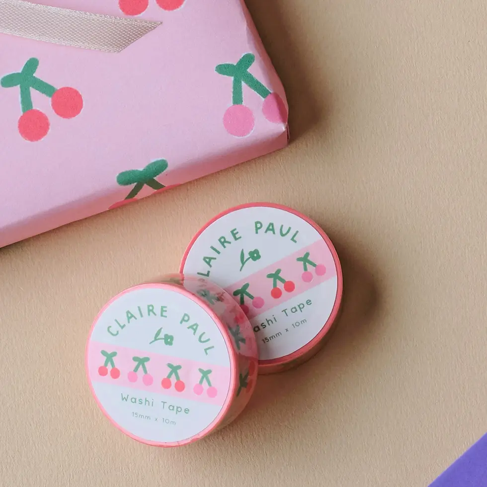 Thumbnail: Cherries Washi Tape 15 mm - Clairepauldraws