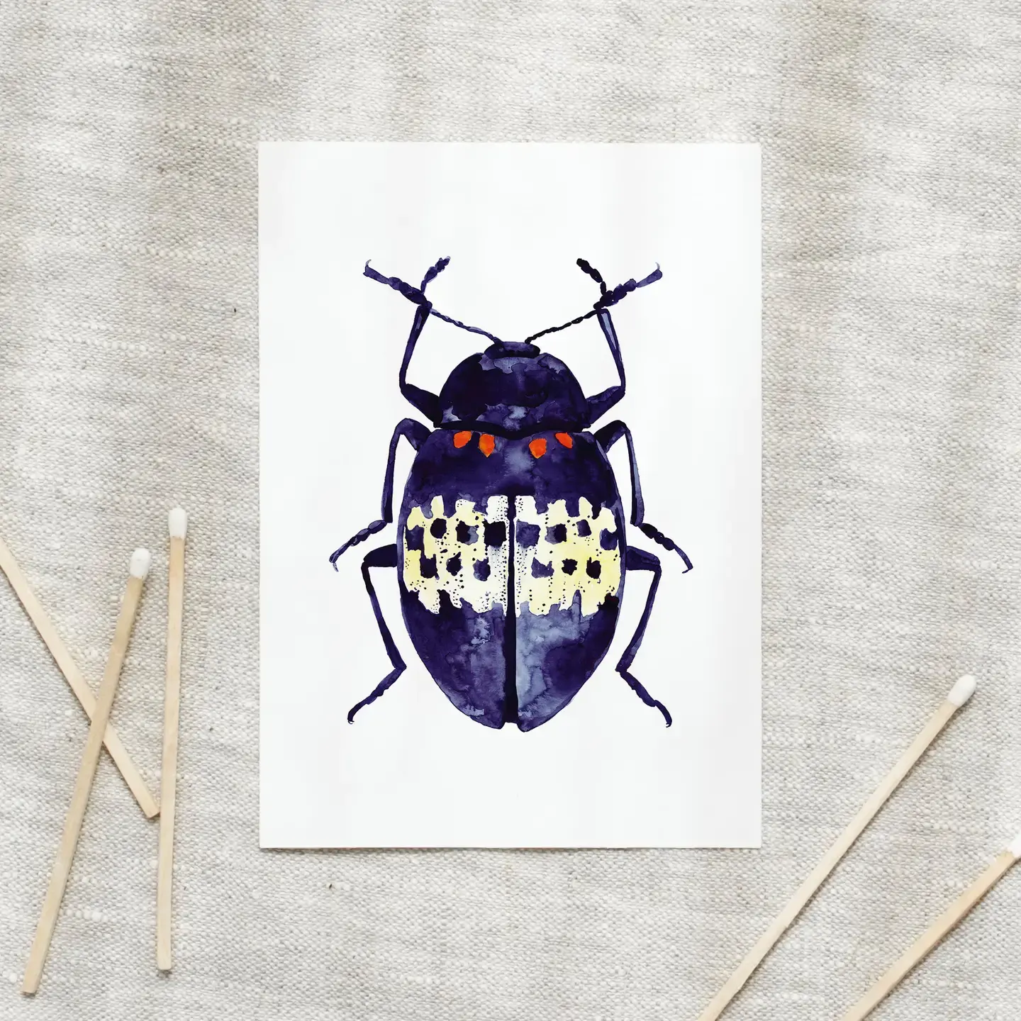 Postcard - Blue Beetle Leo La Douce