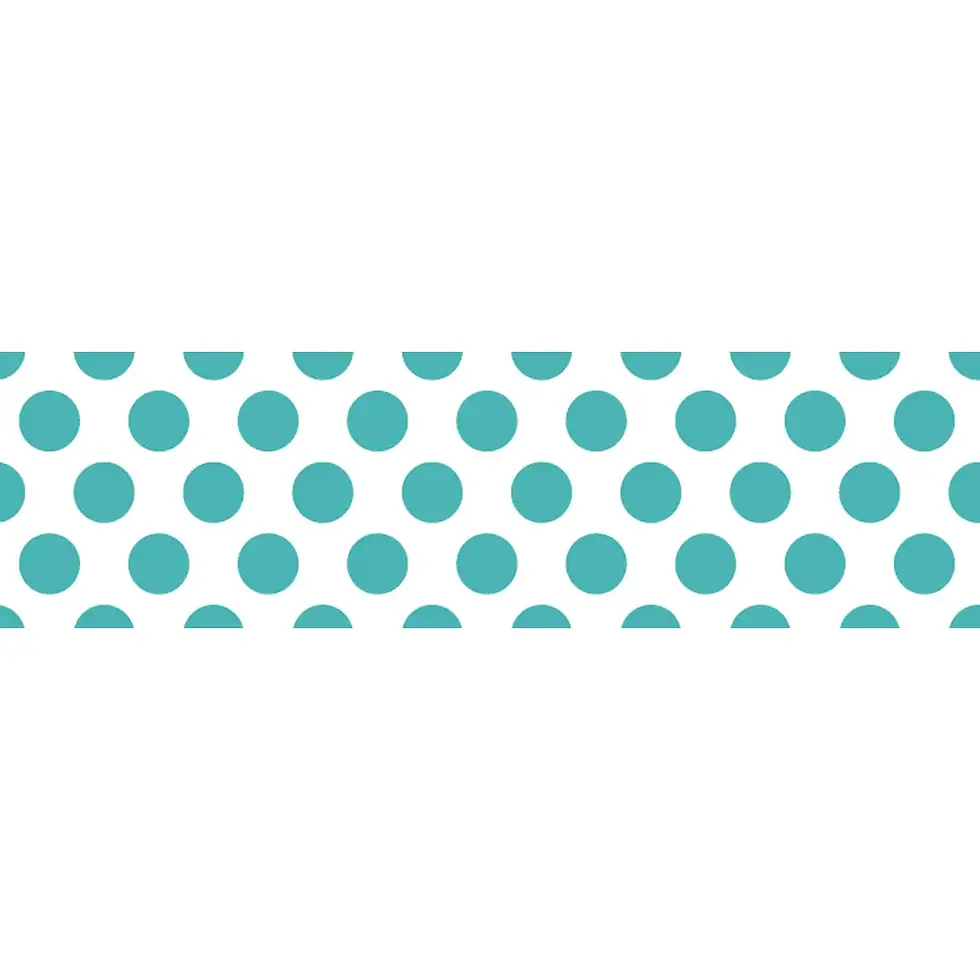 Miniaturbild: MT Washi Tape - White with Turquoise Dots - 15mm