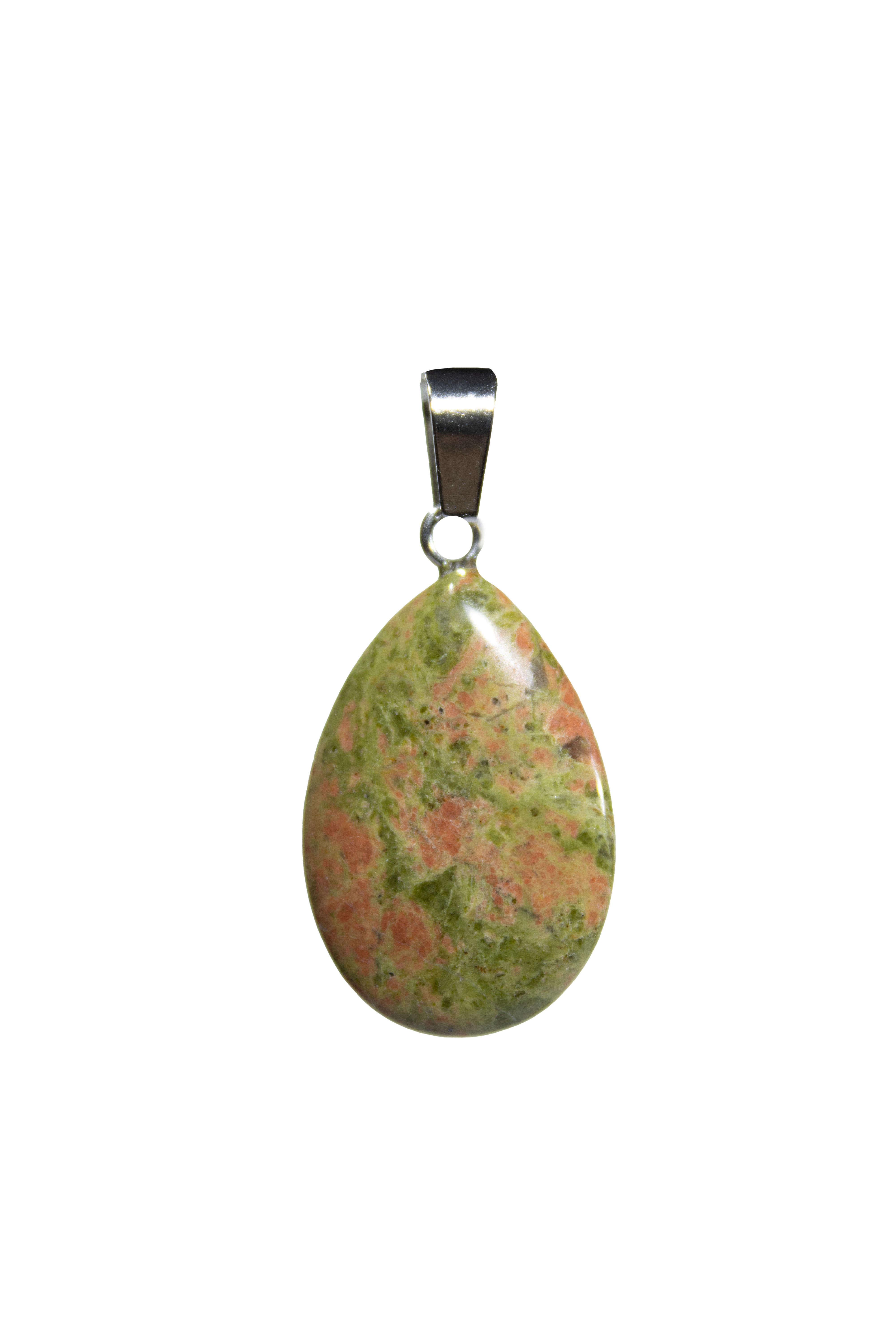 Pendentif Goutte plate Unakite
